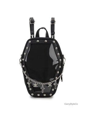 Coffin Ita Bag Backpack Vegan Leather PVC Pin Display Purse